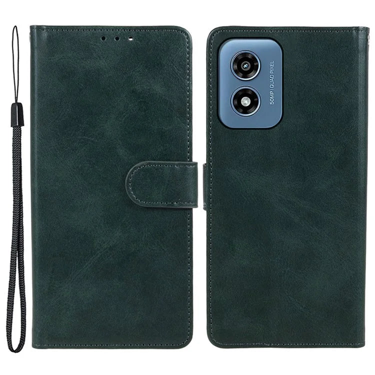 Anti-Scratch Cover for Motorola Moto G Play (2024) 4G Case Calf Texture Wallet Leather Shell with Magnetic Clasp