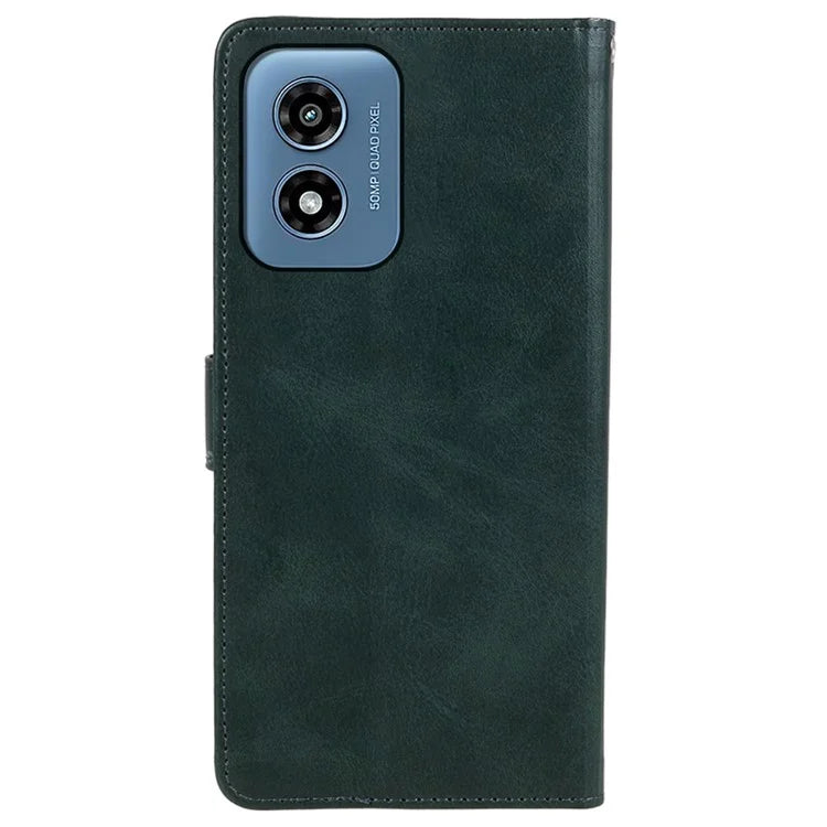 Anti-Scratch Cover for Motorola Moto G Play (2024) 4G Case Calf Texture Wallet Leather Shell with Magnetic Clasp