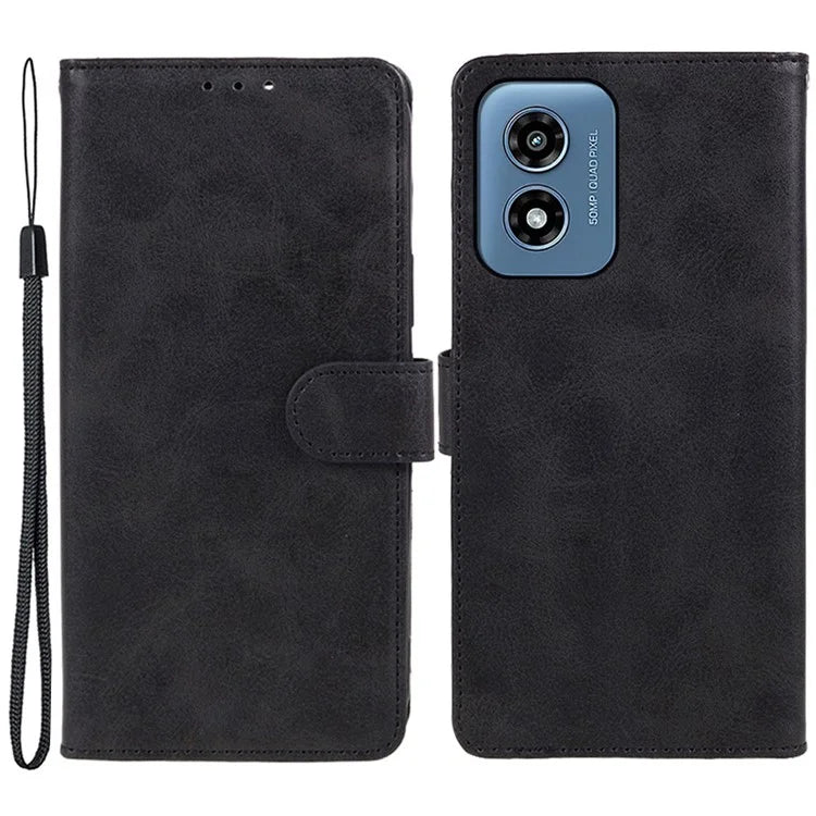 Anti-Scratch Cover for Motorola Moto G Play (2024) 4G Case Calf Texture Wallet Leather Shell with Magnetic Clasp