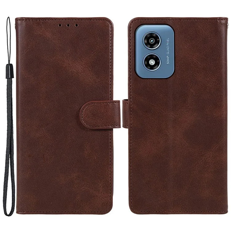 Anti-Scratch Cover for Motorola Moto G Play (2024) 4G Case Calf Texture Wallet Leather Shell with Magnetic Clasp