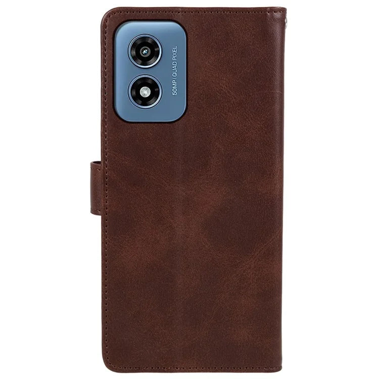 Anti-Scratch Cover for Motorola Moto G Play (2024) 4G Case Calf Texture Wallet Leather Shell with Magnetic Clasp