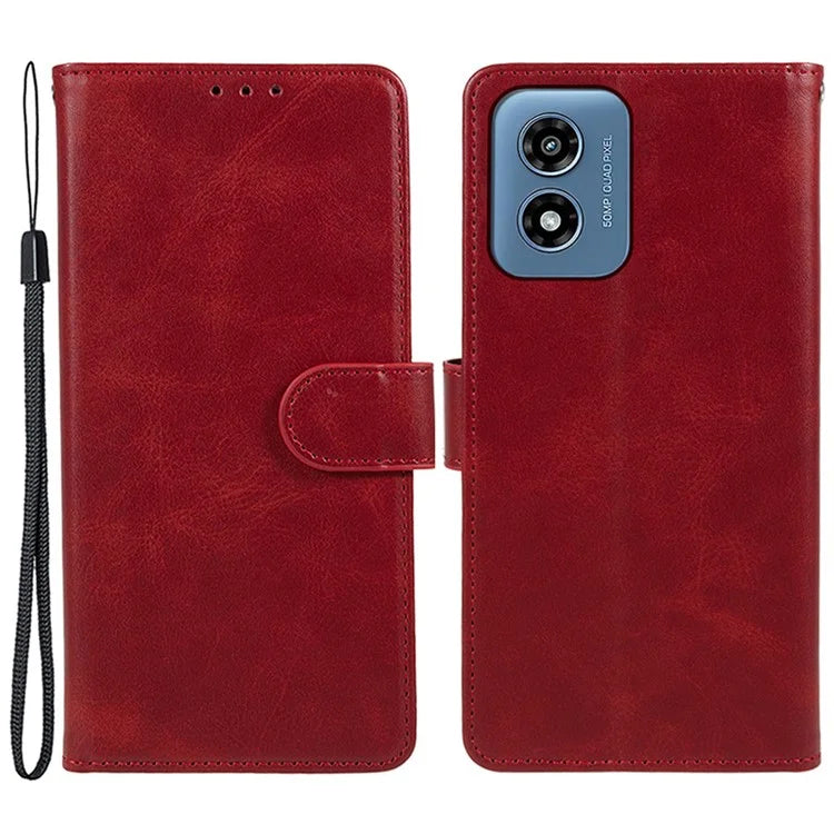 Anti-Scratch Cover for Motorola Moto G Play (2024) 4G Case Calf Texture Wallet Leather Shell with Magnetic Clasp