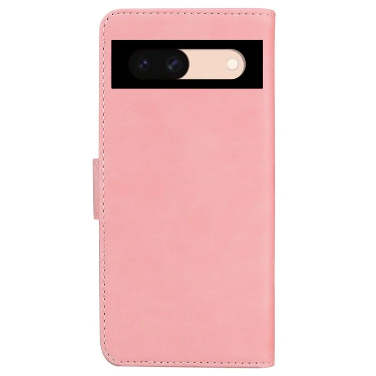For Google Pixel 8a Phone Stand Case Wallet PU Leather Flip Solid Color Cell Phone Cover