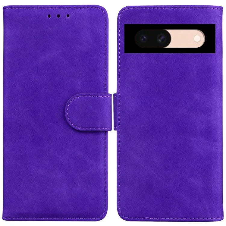 For Google Pixel 8a Phone Stand Case Wallet PU Leather Flip Solid Color Cell Phone Cover