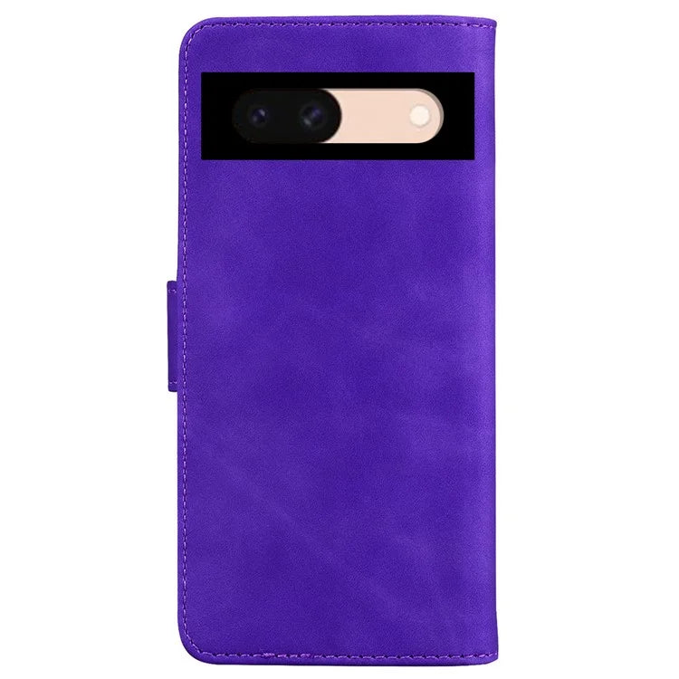 For Google Pixel 8a Phone Stand Case Wallet PU Leather Flip Solid Color Cell Phone Cover