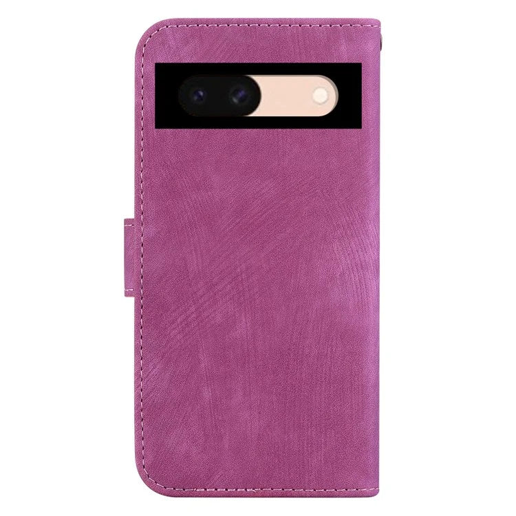 For Google Pixel 8a Case Cute Tiger Imprinted Leather Full Protection Phone Cover
