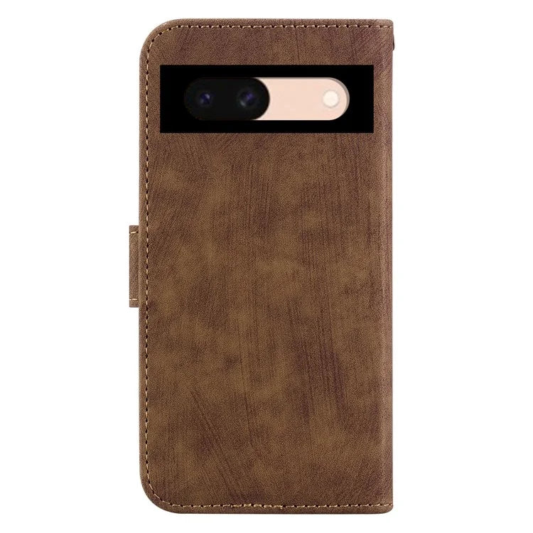 For Google Pixel 8a Case Cute Tiger Imprinted Leather Full Protection Phone Cover