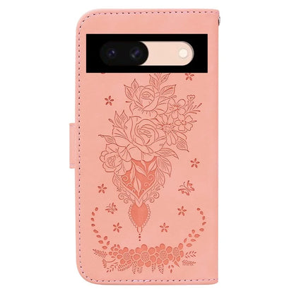 For Google Pixel 8a Case PU Leather+TPU Imprinted Phone Cover with Flower Pattern
