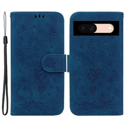 For Google Pixel 8a Case PU Leather+TPU Imprinted Phone Cover with Flower Pattern