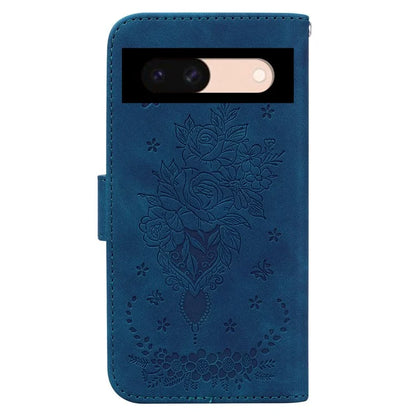 For Google Pixel 8a Case PU Leather+TPU Imprinted Phone Cover with Flower Pattern