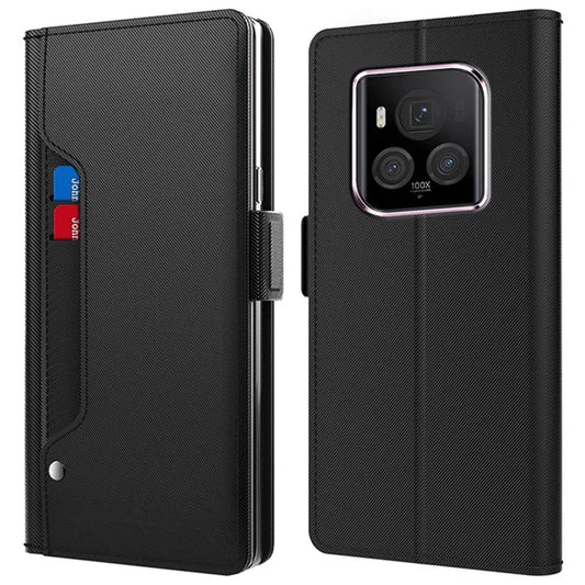 For Honor Magic6 Ultimate 5G Case Makeup Mirror Function Leather Cover with Card Holder