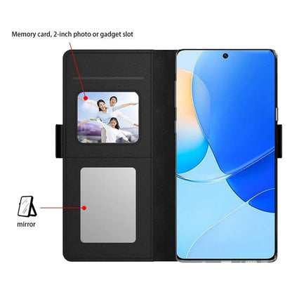 For Honor Magic6 Ultimate 5G Case Makeup Mirror Function Leather Cover with Card Holder