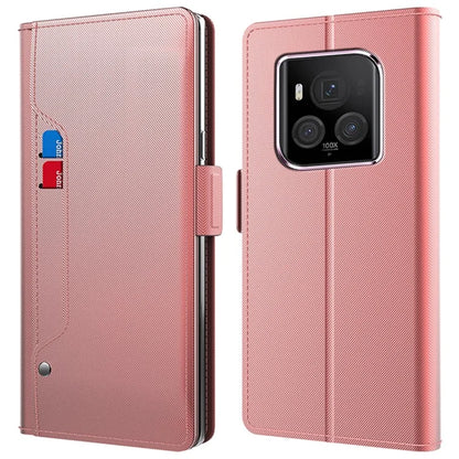 For Honor Magic6 Ultimate 5G Case Makeup Mirror Function Leather Cover with Card Holder