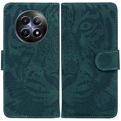 For Realme 12 5G / 12x 5G Leather Phone Case Wallet Stand Cover Imprinted Tiger Pattern