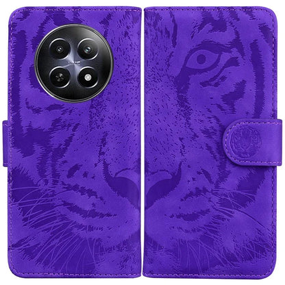 For Realme 12 5G / 12x 5G Leather Phone Case Wallet Stand Cover Imprinted Tiger Pattern
