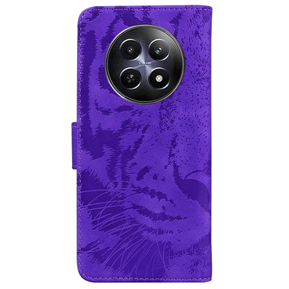 For Realme 12 5G / 12x 5G Leather Phone Case Wallet Stand Cover Imprinted Tiger Pattern
