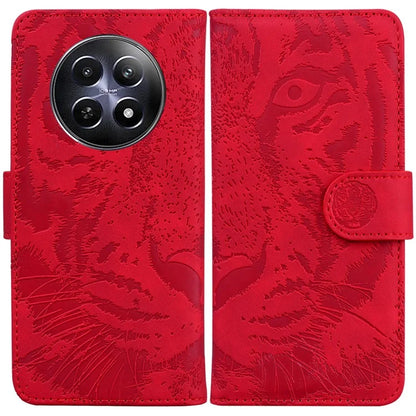 For Realme 12 5G / 12x 5G Leather Phone Case Wallet Stand Cover Imprinted Tiger Pattern