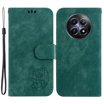 For Realme 12 5G / 12x 5G Wallet Case Cute Tiger Pattern Leather Phone Stand Cover