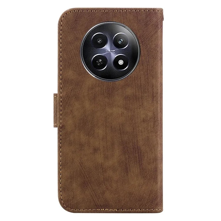 For Realme 12 5G / 12x 5G Wallet Case Cute Tiger Pattern Leather Phone Stand Cover