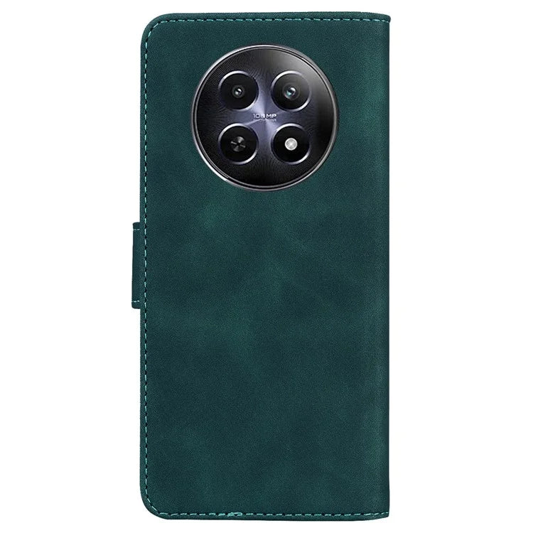 For Realme 12 5G / 12x 5G Case Solid Color Leather Wallet Flip Phone Cover