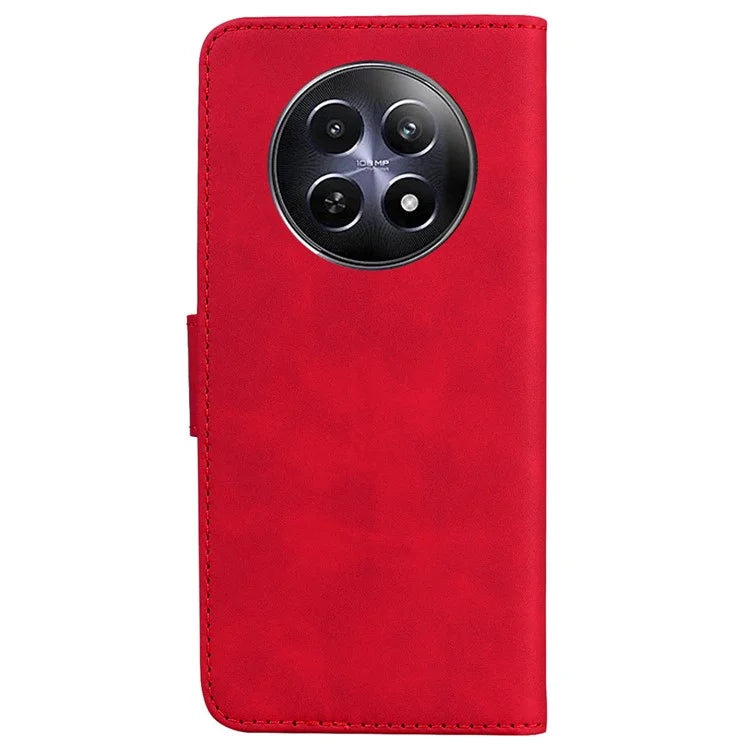 For Realme 12 5G / 12x 5G Case Solid Color Leather Wallet Flip Phone Cover