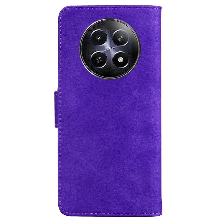 For Realme 12 5G / 12x 5G Case Solid Color Leather Wallet Flip Phone Cover
