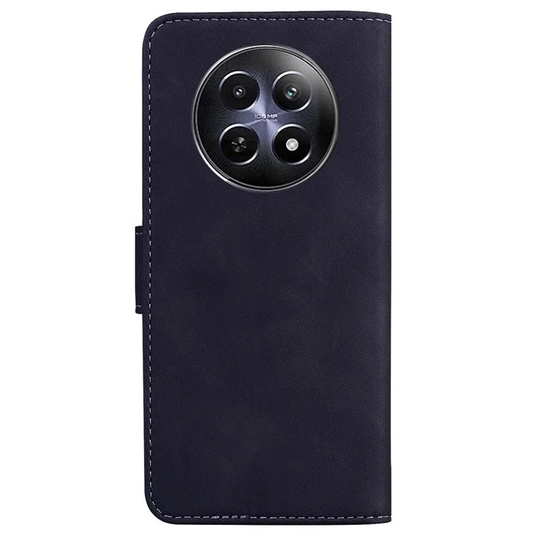 For Realme 12 5G / 12x 5G Case Solid Color Leather Wallet Flip Phone Cover