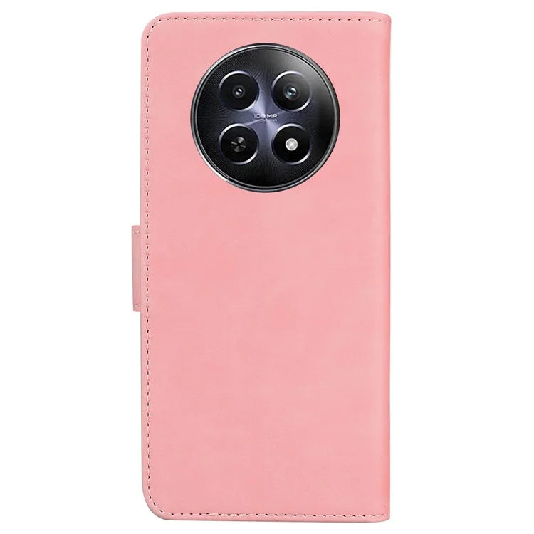 For Realme 12 5G / 12x 5G Case Solid Color Leather Wallet Flip Phone Cover