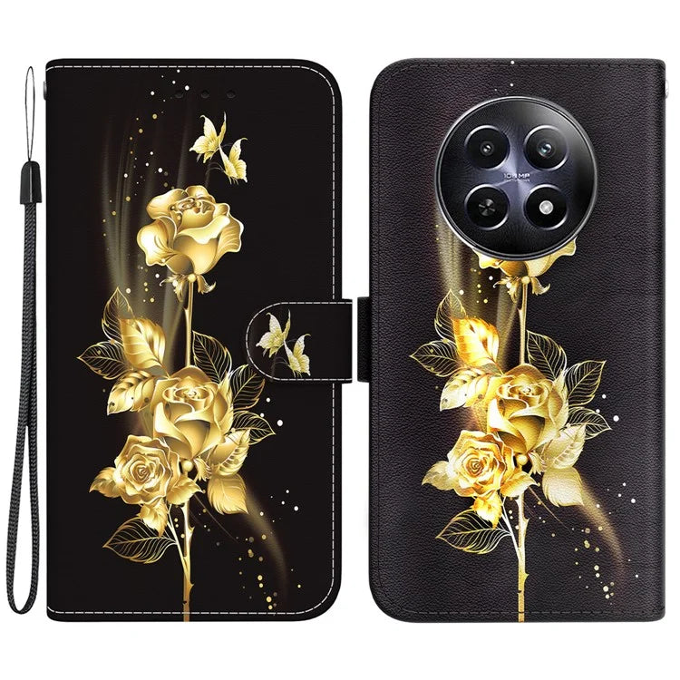 For Realme 12 5G / 12x 5G Wallet Phone Case Pattern Printing Protective Leather Cover
