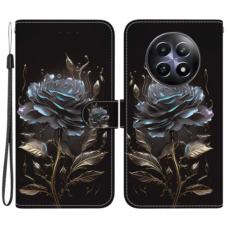 For Realme 12 5G / 12x 5G Wallet Phone Case Pattern Printing Protective Leather Cover