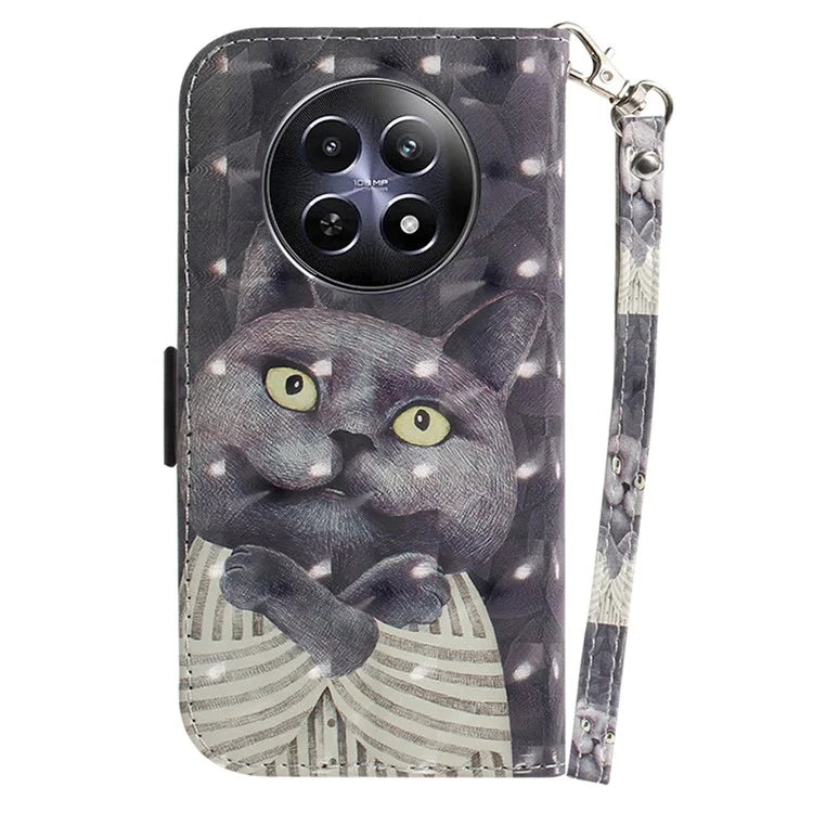 For Realme 12 5G / 12x 5G Leather Case Phone Wallet Cover Pattern Printing