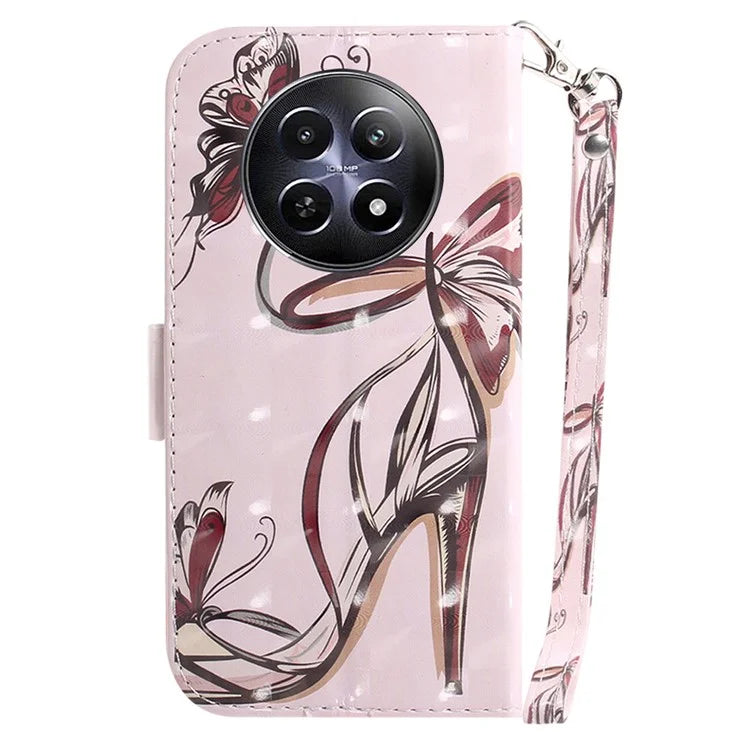 For Realme 12 5G / 12x 5G Leather Case Phone Wallet Cover Pattern Printing