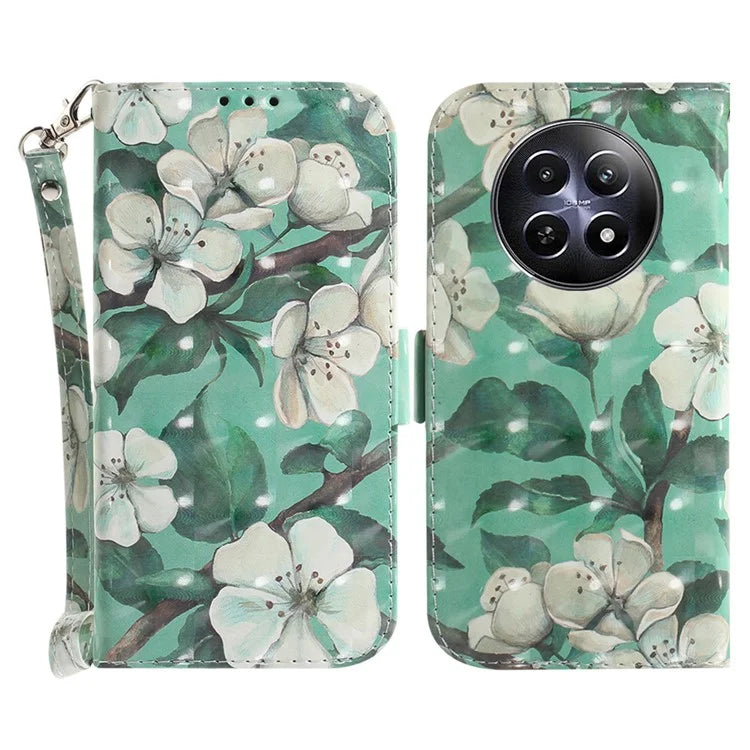For Realme 12 5G / 12x 5G Leather Case Phone Wallet Cover Pattern Printing