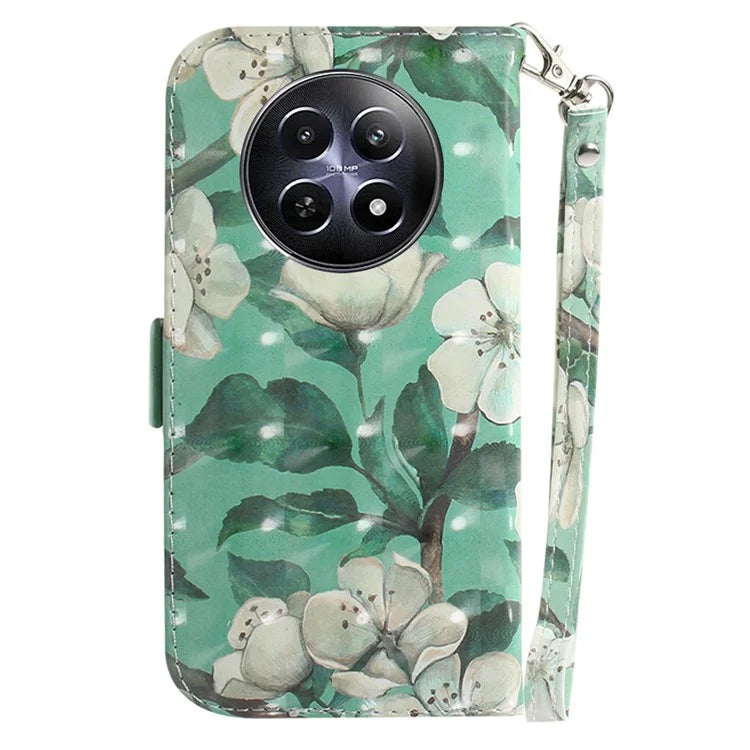 For Realme 12 5G / 12x 5G Leather Case Phone Wallet Cover Pattern Printing