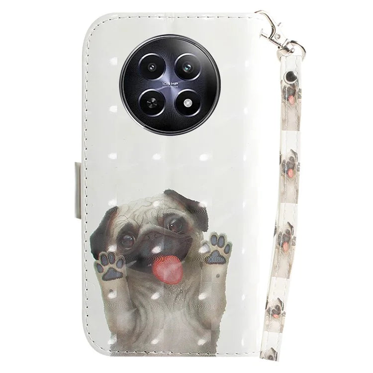 For Realme 12 5G / 12x 5G Leather Case Phone Wallet Cover Pattern Printing