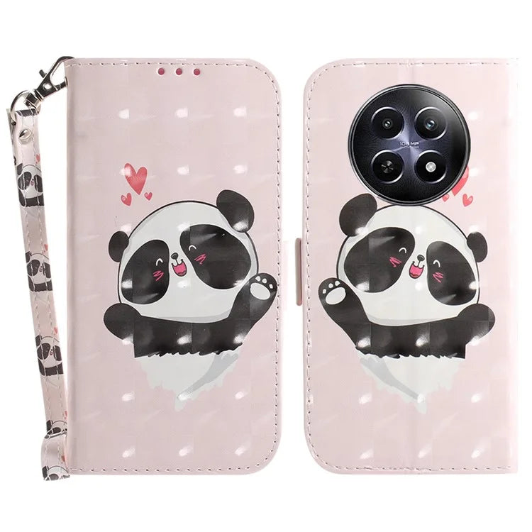 For Realme 12 5G / 12x 5G Leather Case Phone Wallet Cover Pattern Printing
