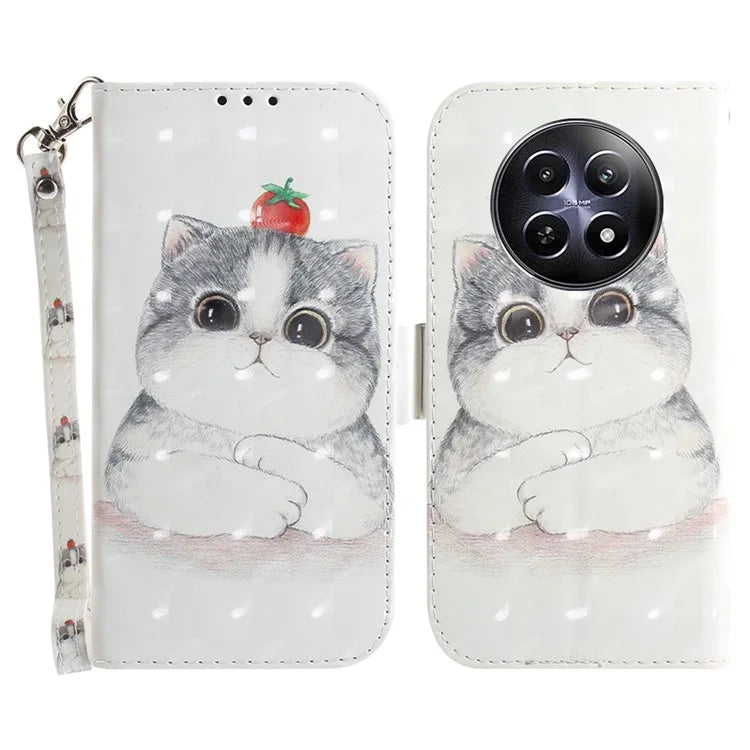 For Realme 12 5G / 12x 5G Leather Case Phone Wallet Cover Pattern Printing