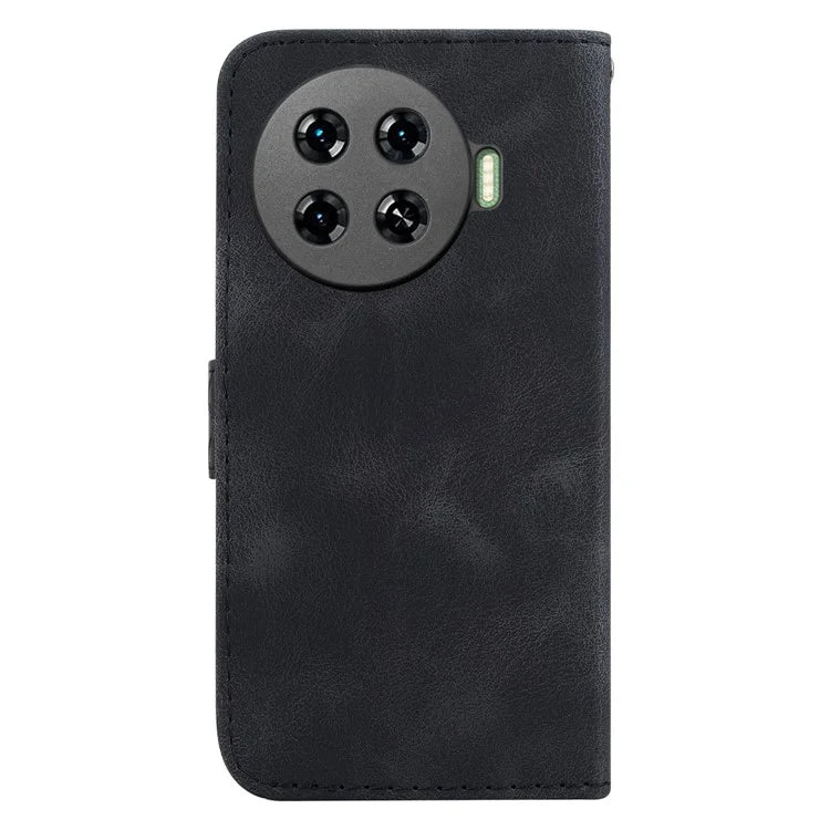 Leather Case for TECNO Spark 20 Pro+ 7-Shape Imprint Foldable Stand Phone Wallet Cover