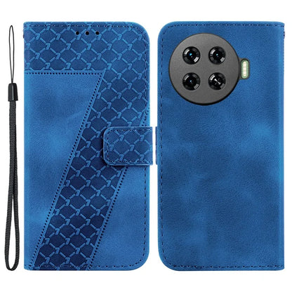 Leather Case for TECNO Spark 20 Pro+ 7-Shape Imprint Foldable Stand Phone Wallet Cover