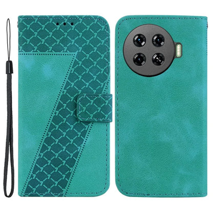 Leather Case for TECNO Spark 20 Pro+ 7-Shape Imprint Foldable Stand Phone Wallet Cover