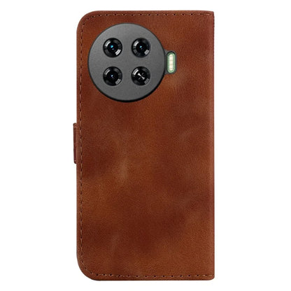 Leather Case for TECNO Spark 20 Pro+ 7-Shape Imprint Foldable Stand Phone Wallet Cover