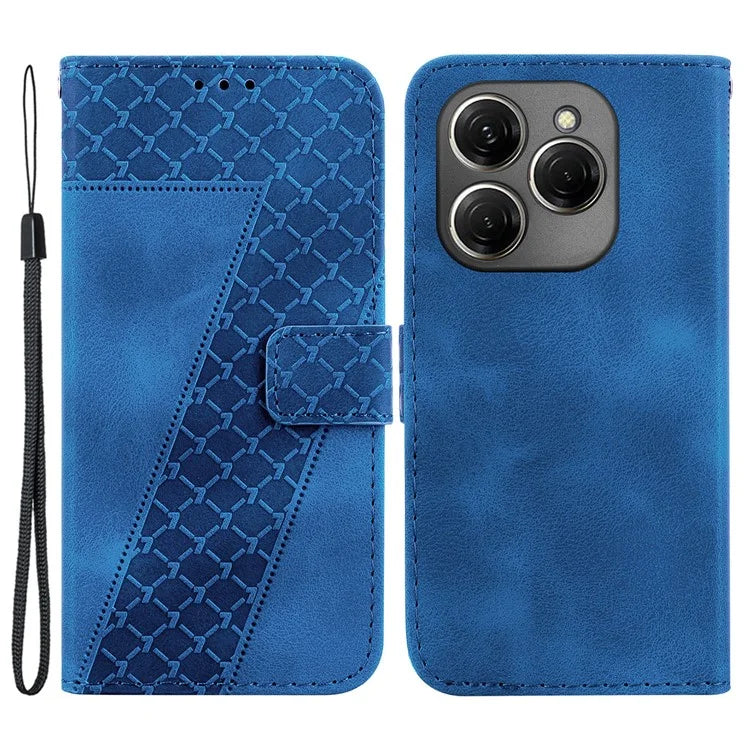 For TECNO Spark 20 Pro Wallet Case 7-Shape Imprint Foldable Leather Phone Cover