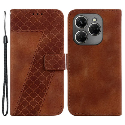 For TECNO Spark 20 Pro Wallet Case 7-Shape Imprint Foldable Leather Phone Cover