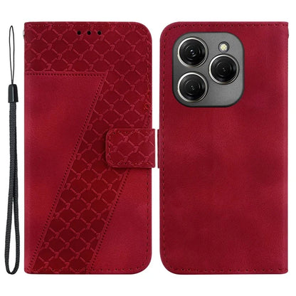 For TECNO Spark 20 Pro Wallet Case 7-Shape Imprint Foldable Leather Phone Cover