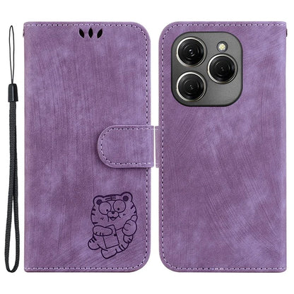 For TECNO Spark 20 Pro Wallet Case Cute Tiger Pattern Leather Phone Cover
