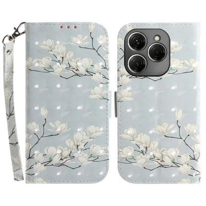 For TECNO Spark 20 Pro Case Pattern Printing Leather Wallet Cover with Strap