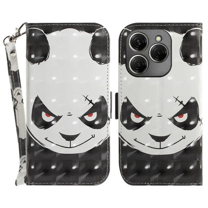 For TECNO Spark 20 Pro Case Pattern Printing Leather Wallet Cover with Strap