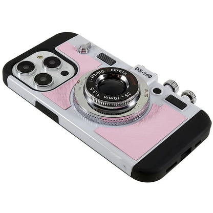 For iPhone 15 Pro Max Case with Lanyard Leather+TPU+PC Phone Cover Camera Design