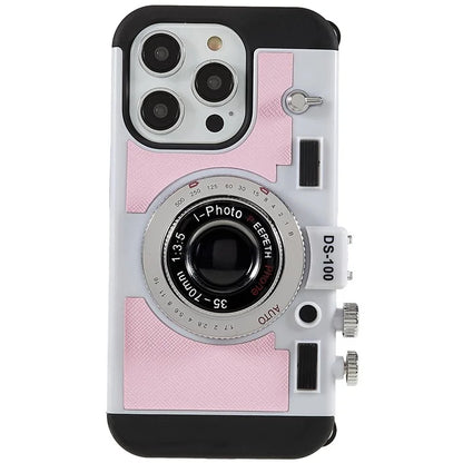 For iPhone 15 Pro Max Case with Lanyard Leather+TPU+PC Phone Cover Camera Design