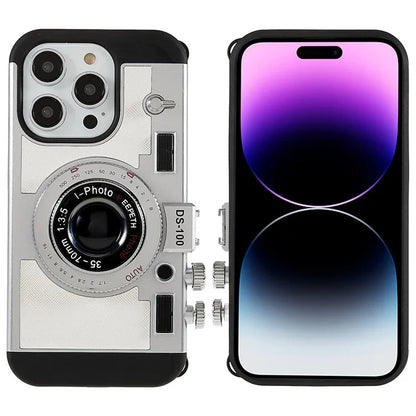 For iPhone 15 Pro Max Case with Lanyard Leather+TPU+PC Phone Cover Camera Design